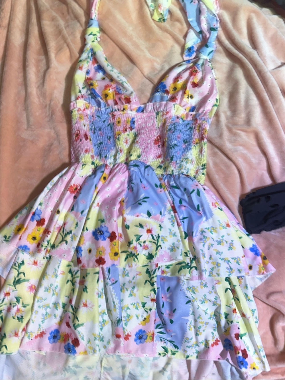 Floral Tiered Sundress - Pastel Multi Color